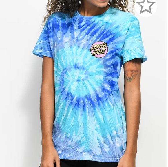 Zumiez Tops - Zumiez Women's Cruz Other Dot Blue Tie Dye T-Shirt